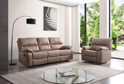 Vista 16 de Betsy Furniture 8007 - Juego de sofá reclinable de microfibra para sala de estar (Gris, Sofá + Sillón reclinable)