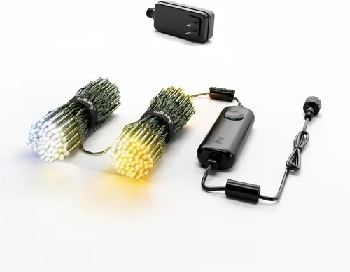 Vista 8 de Twinkly Cuerdas de 250 luces LED blancas, cadena de luces LED para exteriores e interiores, luces blancas de Navidad de cálido a fresco, LED