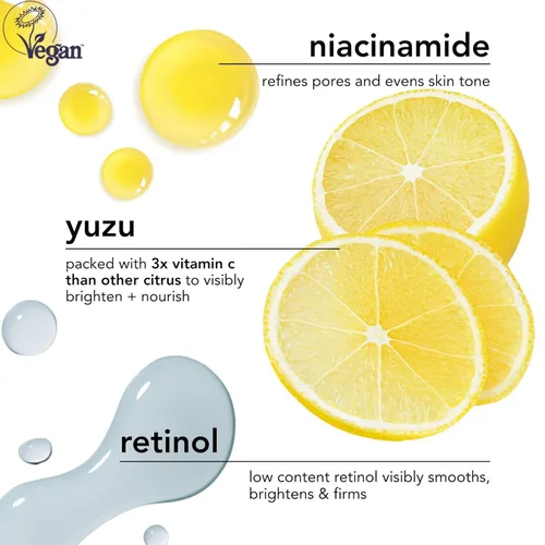 Vista 4 de Saturday Skin Yuzu - Máscara de vitamina C para dormir durante la noche, regenerista, retinol, crema hidratante facial ultra rica, suaviza la piel