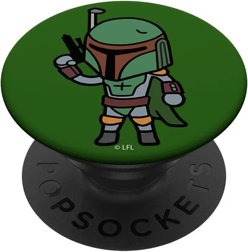 Vista 6 de Star Wars Boba Fett Simple Cartoon PopSockets MagSafe PopGrip para iPhone