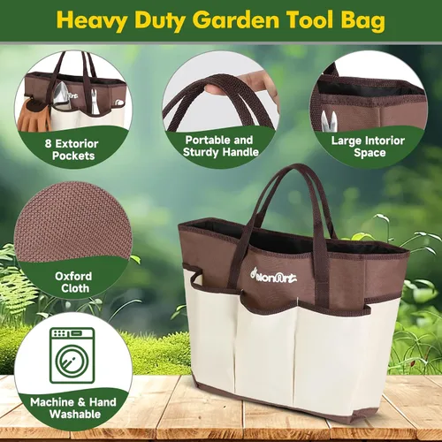 Vista 6 de MelonArt - Juego de herramientas de jardín, kit de 10 piezas de herramientas de mano de jardinería resistentes para mujeres, de aluminio con mango