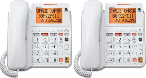 Vista 2 de Teléfono con cable con altavoz CL2940 de AT&T, pantalla inclinada y botones extra grandes, identificador de llamada, llamada en espera, y ayuda