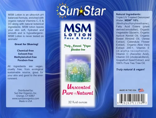Vista 2 de MSM Natural Pure & Natural Lotion-32 oz.