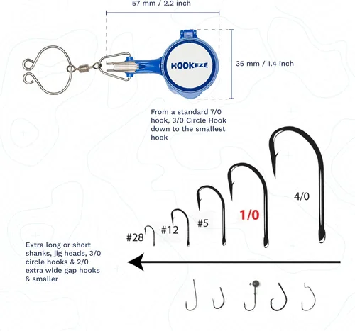 Vista 5 de Herramienta de atado de nudos de gancho HOOK-EZE Protección contra ganchos de peces Ata nudos de pesca fácilmente Gadgets geniales