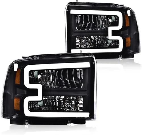 Vista 16 de G-PLUS Faros delanteros delanteros para Ford F250 F350 F450 F550 Super Duty 1999-2004; compatible con Ford Excursion 2000-2004 lente transparente