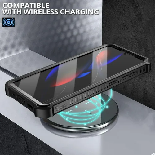 Vista 6 de Dexnor Funda para Samsung Galaxy S20 5G, [Protector de pantalla integrado y soporte] Protección de grado militar de servicio pesado a prueba