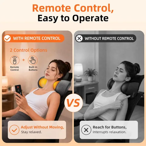 Vista 5 de Almohada masajeadora de cuello inalámbrica 3 en 1 con calor, vibración