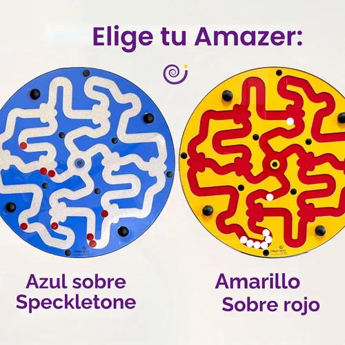 Vista 7 de Amazer - Tabla de actividades de pared para niños pequeños, actividad interactiva de pared para niños, juego colorido de rueda de laberinto Azul