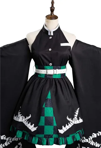 Vista 4 de Demon Slayer - Disfraz de Lolita para adultos, disfraz de anime de juego de rol, Kimetsu no Yaiba, camisa uniforme
