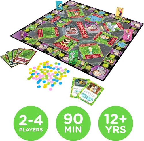 Vista 2 de AQUARIUS Rick & Morty Card Scramble - Divertido juego de fiesta familiar para niños, adolescentes y adultos, regalo entretenido de noche de juego