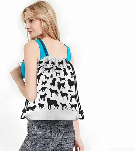Vista 4 de Beabes Llama Rosa Animal Cordón Bolsas Mochila Bolsa Gimnasio Saco Cordón Bolsa, Multi-a30, Mochilas de viaje