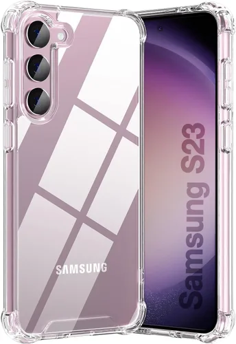 Vista 8 de KIOMY Funda Rosa Fucsia Neón para Samsung Galaxy S23 5G, Bumper Antigolpes Cubierta Protectora TPU Flexible Bisel Elevado Diseño Híbrido Ajuste