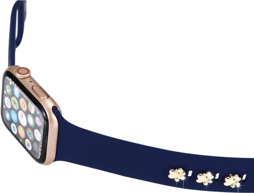 Vista 4 de 3 piezas de clavos decorativos de metal brillante compatibles con Apple Watch Band 45/44/42/41/40/38mm bandas de silicona para mujeres iWatch Series