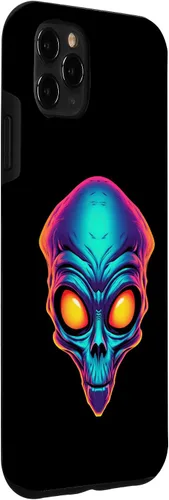 Vista 27 de iPhone 13 Pro Max Scary Alien Face UFO Alien Head Funny Alien Case