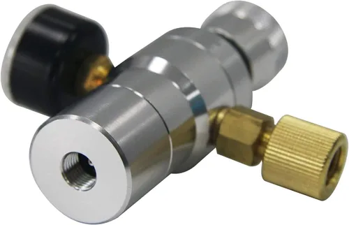 Vista 3 de Grifo de barril de CO2, cargador de barril de cerveza con bloqueo de bola, desconexión de líquido, mini regulador de CO2 con bloqueo de bola