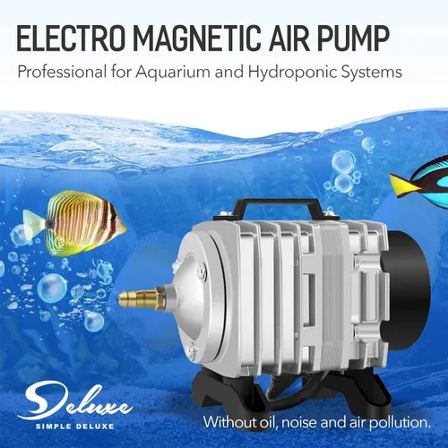 Vista 7 de Simple Deluxe Bomba de aire con salidas de flujo de aire ajustables para acuarios, peceras y sistemas hidropónicos
