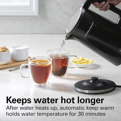 Vista 7 de Hamilton Beach Hervidor de té eléctrico con control de temperatura digital, caldera de agua caliente y calentador de 1.7 L, 5 modos preestablecidos