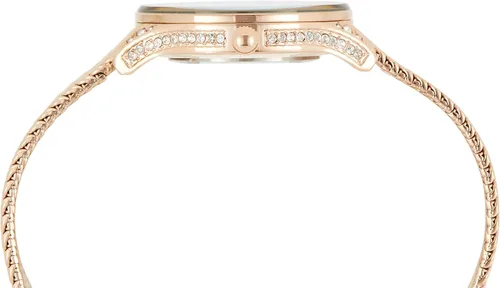 Vista 3 de Anne Klein Reloj de pulsera de malla acentuada con cristal prémium para mujer