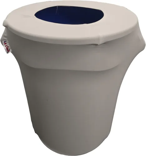 Vista 37 de LA Linen Funda elástica de elastano ajustable para cubo de basura Slim Jim de 23 galones, cubierta de contenedor de residuos, decoración de patio