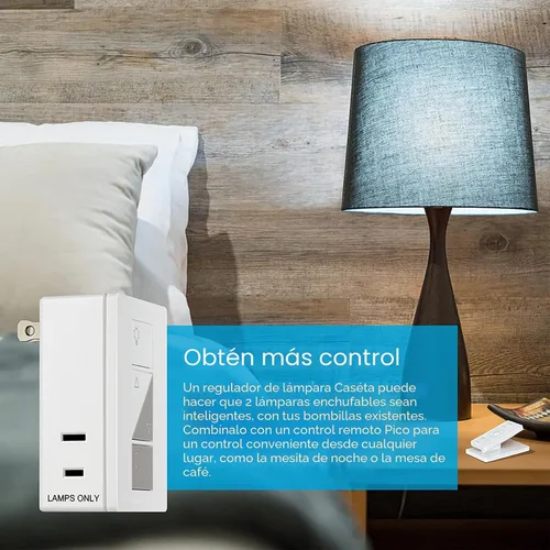 Vista 3 de Lutron Caseta Deluxe Smart Lamp Dimmer Starter Kit: 2 atenuadores de lámpara y más