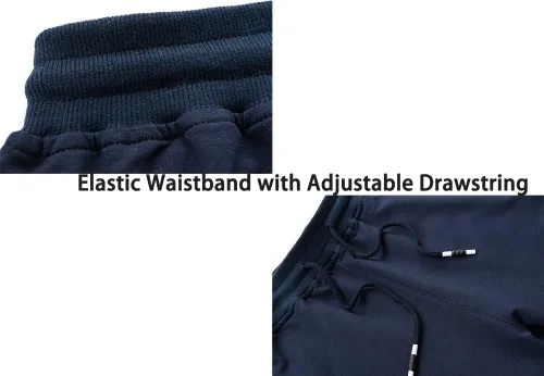 Vista 3 de FASKUNOIE - Pantalones deportivos cortos para hombre, pantalones capri casuales de algodón, pantalones cortos de 34 hasta por debajo de la rodilla