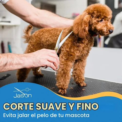 Vista 2 de JASON Tijeras curvadas para el aseo del perro, tijeras profesionales de 7 Oro rosado