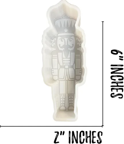Vista 4 de Molde de cascanueces de Navidad para freshie para perlas aromáticas sin perfume, juguete soldado, vela de automóvil, molde de silicona, resistente