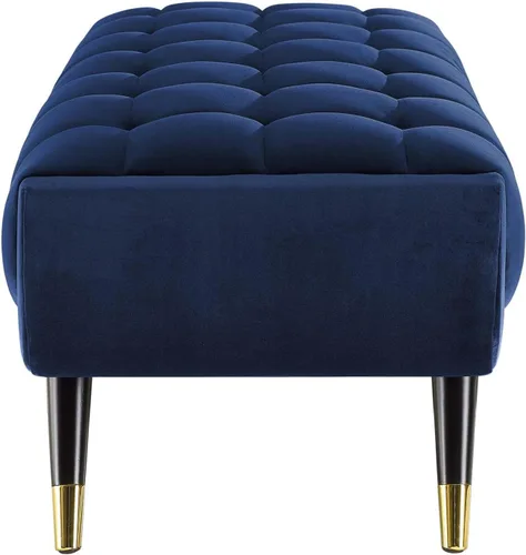Vista 5 de Modway Adept Banco de terciopelo de rendimiento de 47.5 pulgadas en azul medianoche, 47.5 pulgadas