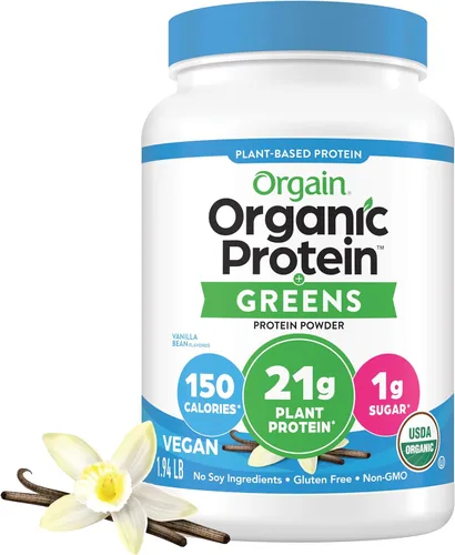 Vista 9 de Orgain - Proteína orgánica vegana en polvo + verduras, chocolate cremoso con sabor a budín de fresa - 21 g de proteína a base de plantas, sin