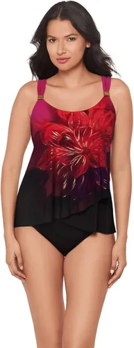 Vista 22 de Miraclesuit Traje de baño para mujer Dazzle con cuello redondo y aros Azul Amazonia/Multi