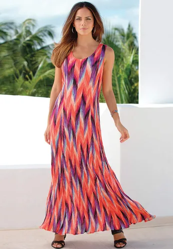 Vista 6 de Roamans Vestido arrugado sin mangas para mujer talla grande