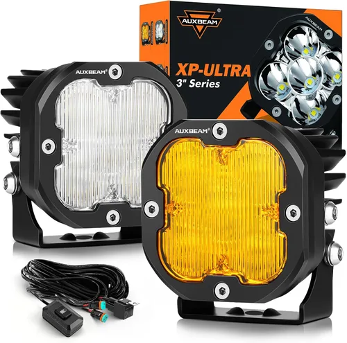 Vista 15 de Auxbeam Color Play Series SAE - Luces antiniebla LED de 3 pulgadas con DRL blanco y señal de giro para Ford Honda, Nissan, Subaru, Acura, Lexus