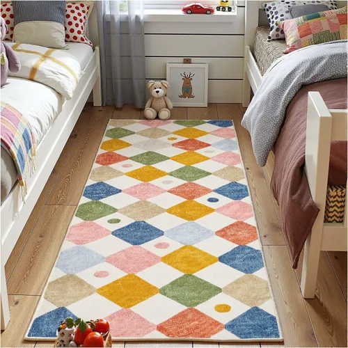 Vista 52 de jinchan Alfombra a rayas de 2 x 3 para entrada, alfombra de cocina, tapete pequeño, antideslizante, ligero, de bajo perfil, decoración para entrada
