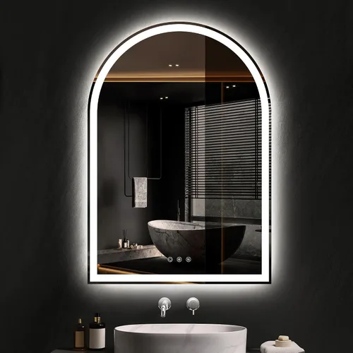 Vista 12 de Espejo de baño con iluminación LED arqueada de 24 x 30 pulgadas con luces