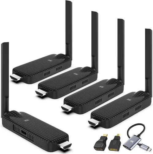 Vista 10 de Kit de extensor USB-C inalámbrico HDMI 1, Plug & Play, 165 pies/164.0 ft, portátil, 2.4G/5G, expansión simultánea inalámbrica para múltiples