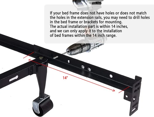Vista 3 de Juego de soportes de extensión para pie de cama - Kit de accesorios - Apto para camas twin, full, queen o king
