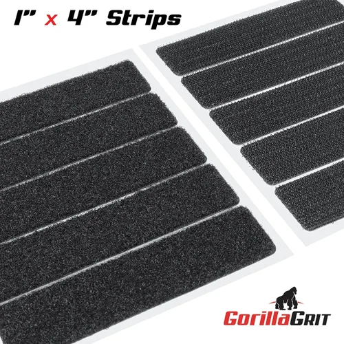 Vista 3 de Tiras de cinta autoadhesivas de gancho y bucle, correas de 1 x 4 pulgadas de ancho, cierre de cinta adhesiva resistente, 15 tiras (negro)