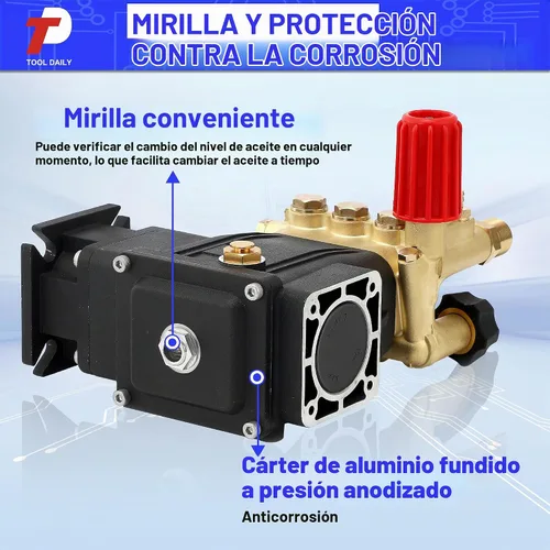 Vista 5 de Herramienta Diaria Horizontal Triplex Bomba de Lavadora a Presión 3/4" Eje 2600-3200 PSI 2.4 GPM, bomba de repuesto para lavadora eléctrica