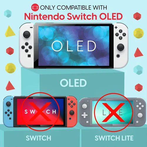 Vista 4 de TALK WORKS Tempered Glass for Nintendo Switch OLED 2021 - Scratch- & Crack-Resistant Screen Protector, Easy-Install, Protective Ultra-Thin HD Touch