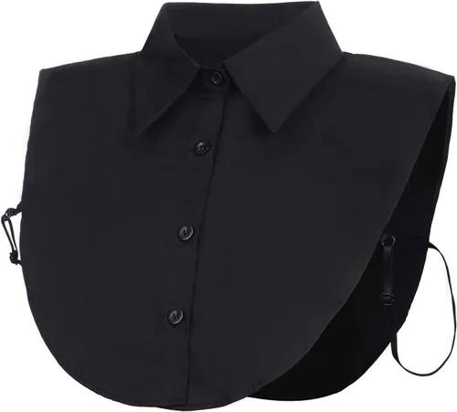 Vista 5 de Tatuo 2 piezas de cuello falso desmontable para mujer, camisas Dickey mitad falsa blusa Dickey