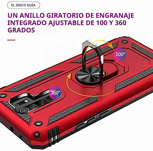 Vista 3 de Funda para Xiaomi Redmi 9 de 6.53 pulgadas con protector de pantalla de vidrio templado [2 unidades], híbrida resistente de doble capa