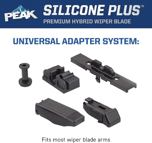 Vista 7 de PEAK Silicone Plus - Escobilla para parabrisas híbrida todo clima de 13 pulgadas, escobilla de parabrisas frontal premium de reemplazo con conector