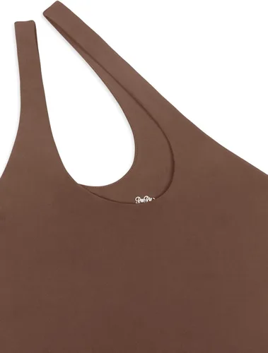 Vista 5 de REORIA - Body sexy para mujer, sin mangas, con corte frontal de un hombro y espalda descubierta