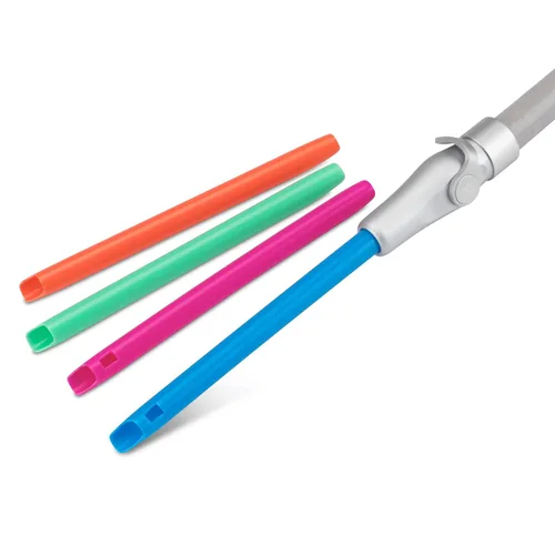 Vista 2 de Practicon Coloridas puntas HVE, punta desechable para evacuador dental de alto volumen, paquete de 100