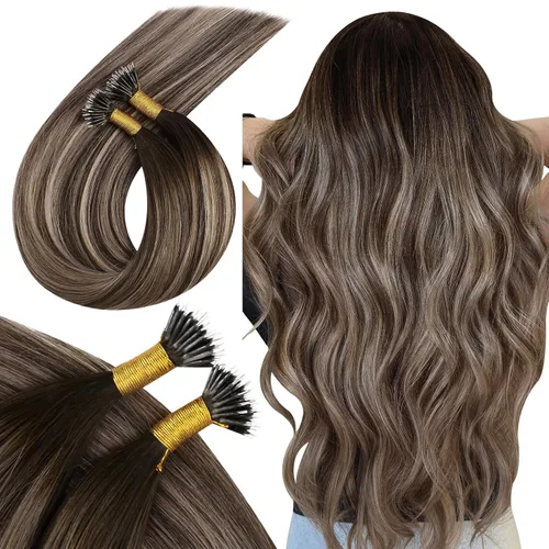 Vista 51 de Ugeat - Extensiones de cabello humano con microanillo, 14 pulgadas, extensiones de cabello Remy con microcuentas de 1 gm/hebra, 50 gms, extensiones