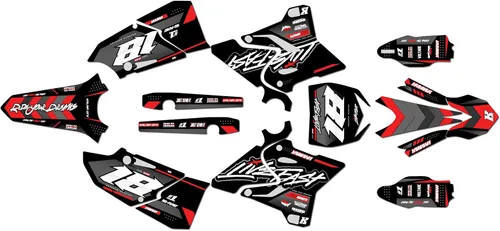 Vista 3 de Kit de gráficos para Yamaha YZ 250 (2015-2021) Serie Rebel Azul 09 mil - Kit de calcomanías gráficas personalizadas de carreras de motocross, sin