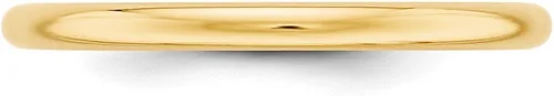 Vista 3 de Sólido 14K Amarillo Oro 2mm clásico redondeadas boda banda anillo, oro amarillo, 10, HR020-10