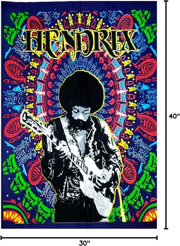 Vista 7 de ICC - Póster de guitarra Jimi Hendrix para colgar en la pared, tapices Trippy de 30 x 40 pulgadas, tapiz musical de leyenda del rock Jimmy
