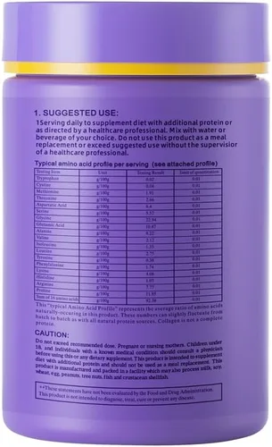 Vista 2 de Colágeno marino en polvo, pescado de bacalao hidrolizado y péptidos de krill, suplemento de colágeno marino premium para mujeres y hombres - Apoya