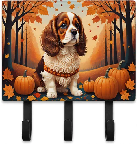 Vista 61 de Affenpinscher - Correa de otoño o llavero Affenpinscher Fall artwork on ceramic tile with three steel hooks for keys, leashes, towels